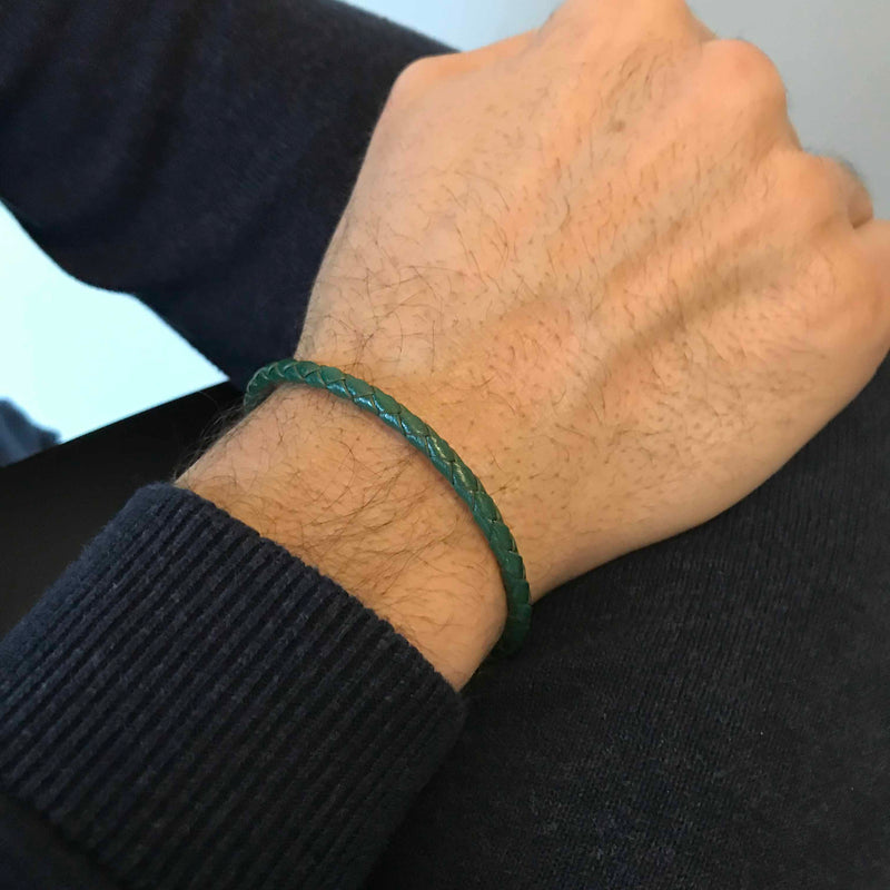 WIM. Groen leren armband (4mm)