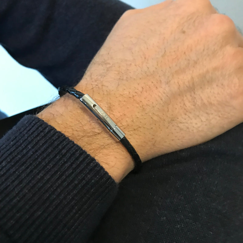 WIM. Zwart leren armband (4mm)