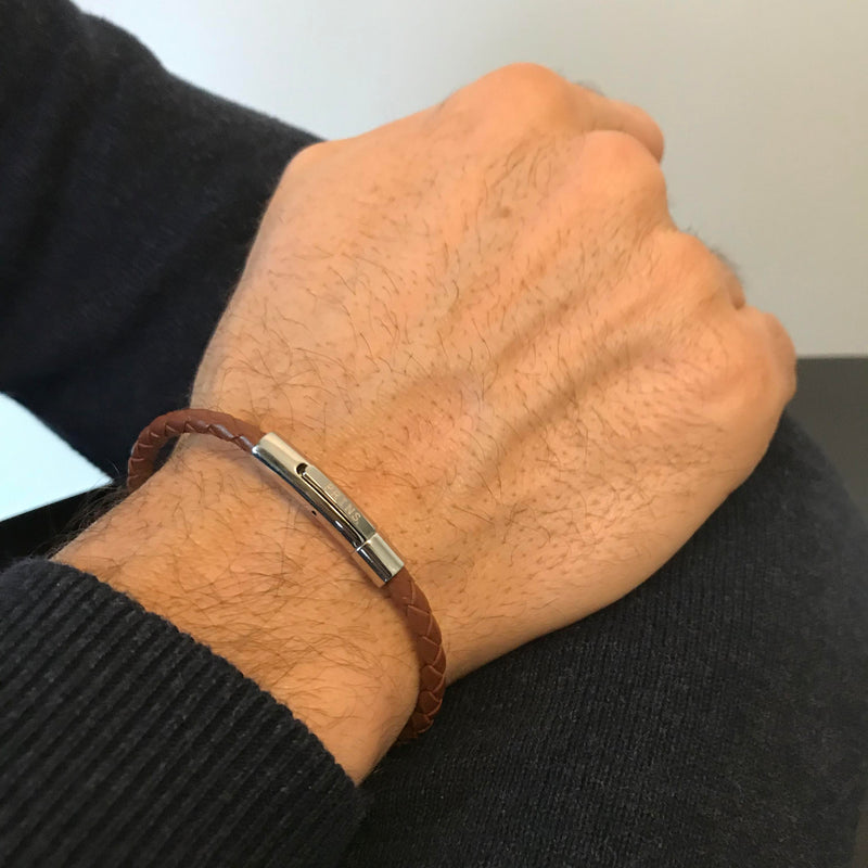 WIM. Donker bruin leren armband (4mm)