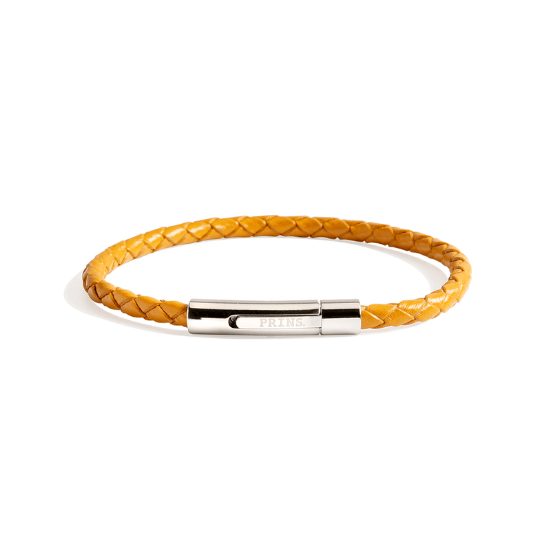 mouw catalogus menigte Mosterd geel leren armband (4mm) - The Minimal – Prins Amsterdam
