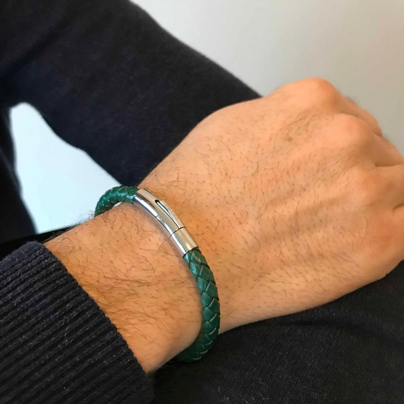 TIM. Groen leren armband (6mm)